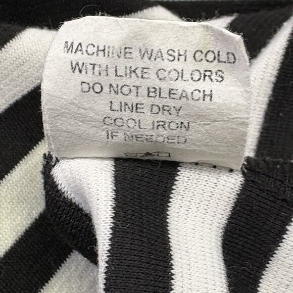 Living Doll Black White Striped Peplum Bodycon Sleeveless Mini Dress Size L - Picture 4 of 9